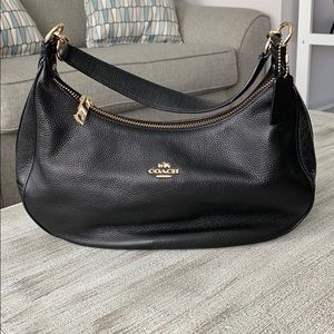 Large black leather Coach bag. New
